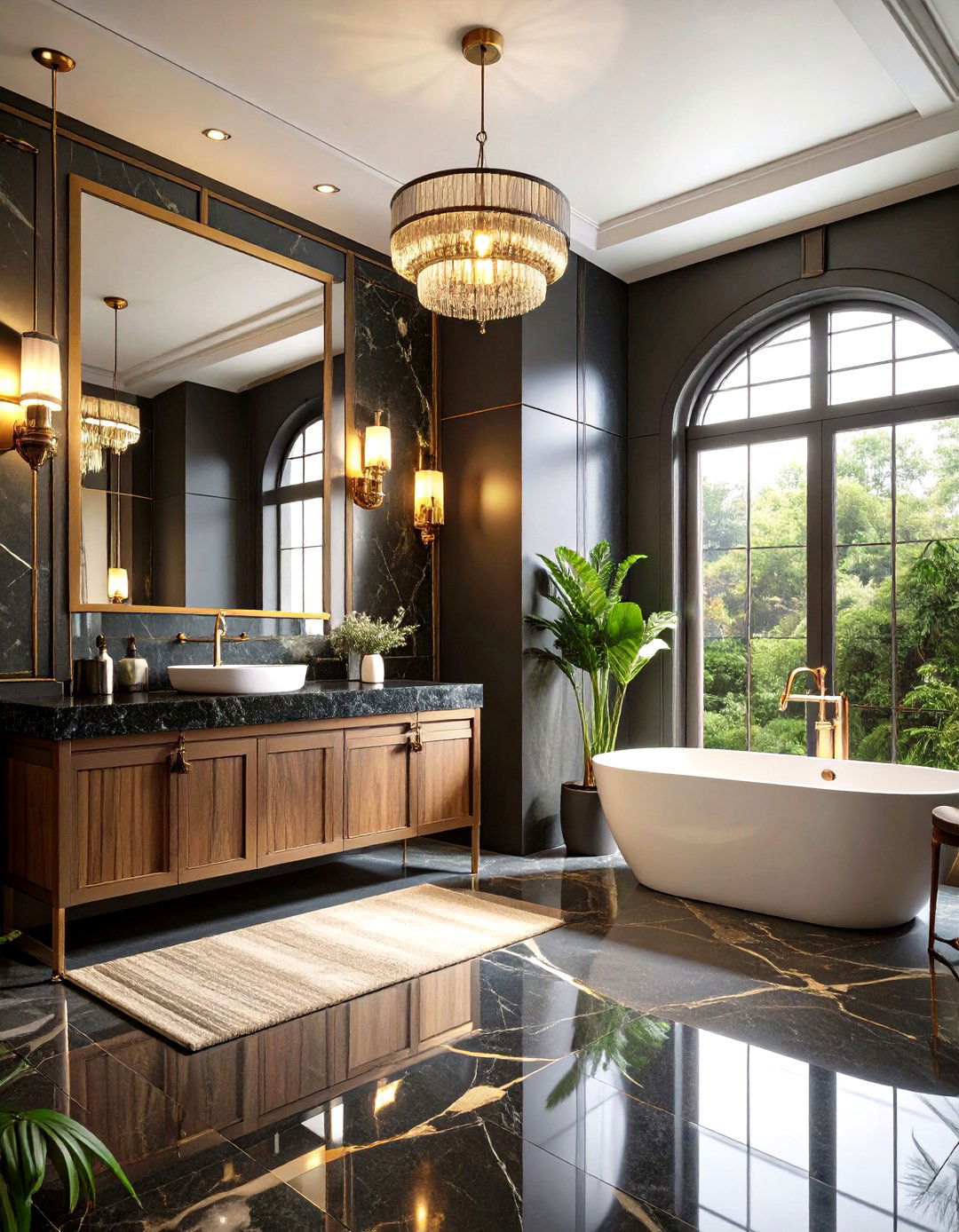 Sustainable Deco Revival with Reclaimed Materials - 25 art deco bathroom ideas