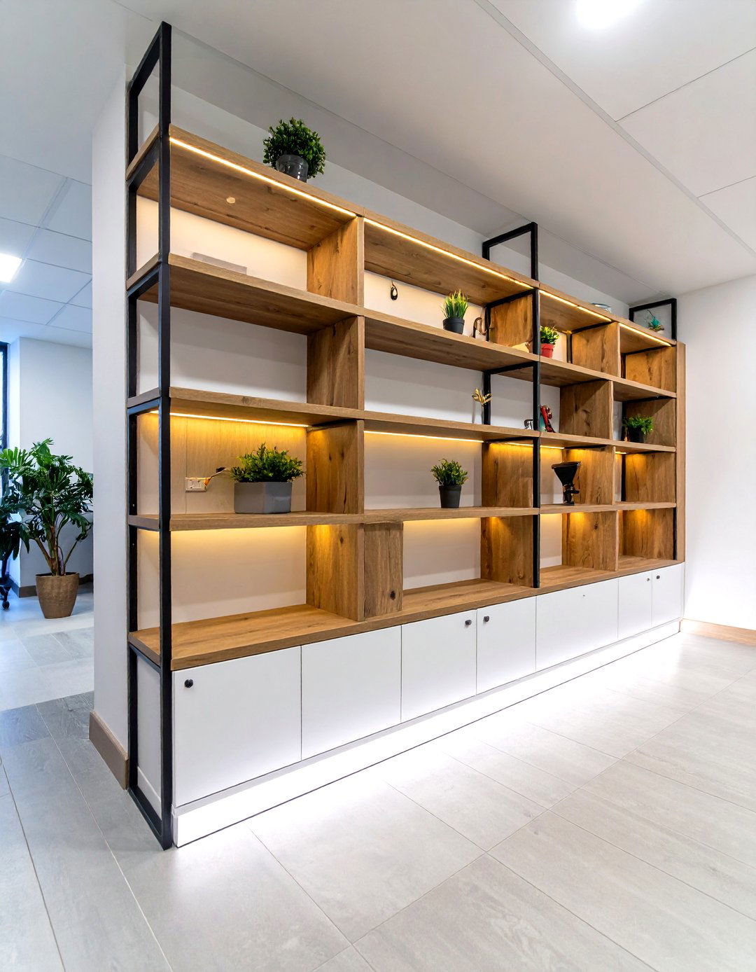 Swap Overhead Glare for Soft LED Strip Lighting - 25 cubicle decor ideas