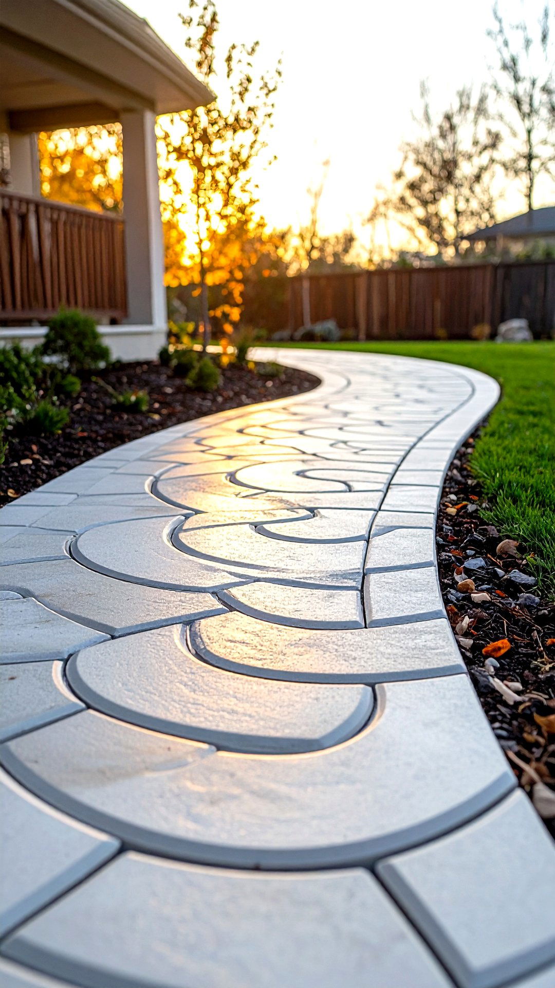 Swirl Finish Slip Resistant Concrete Walkway - 25 concrete walkway ideas