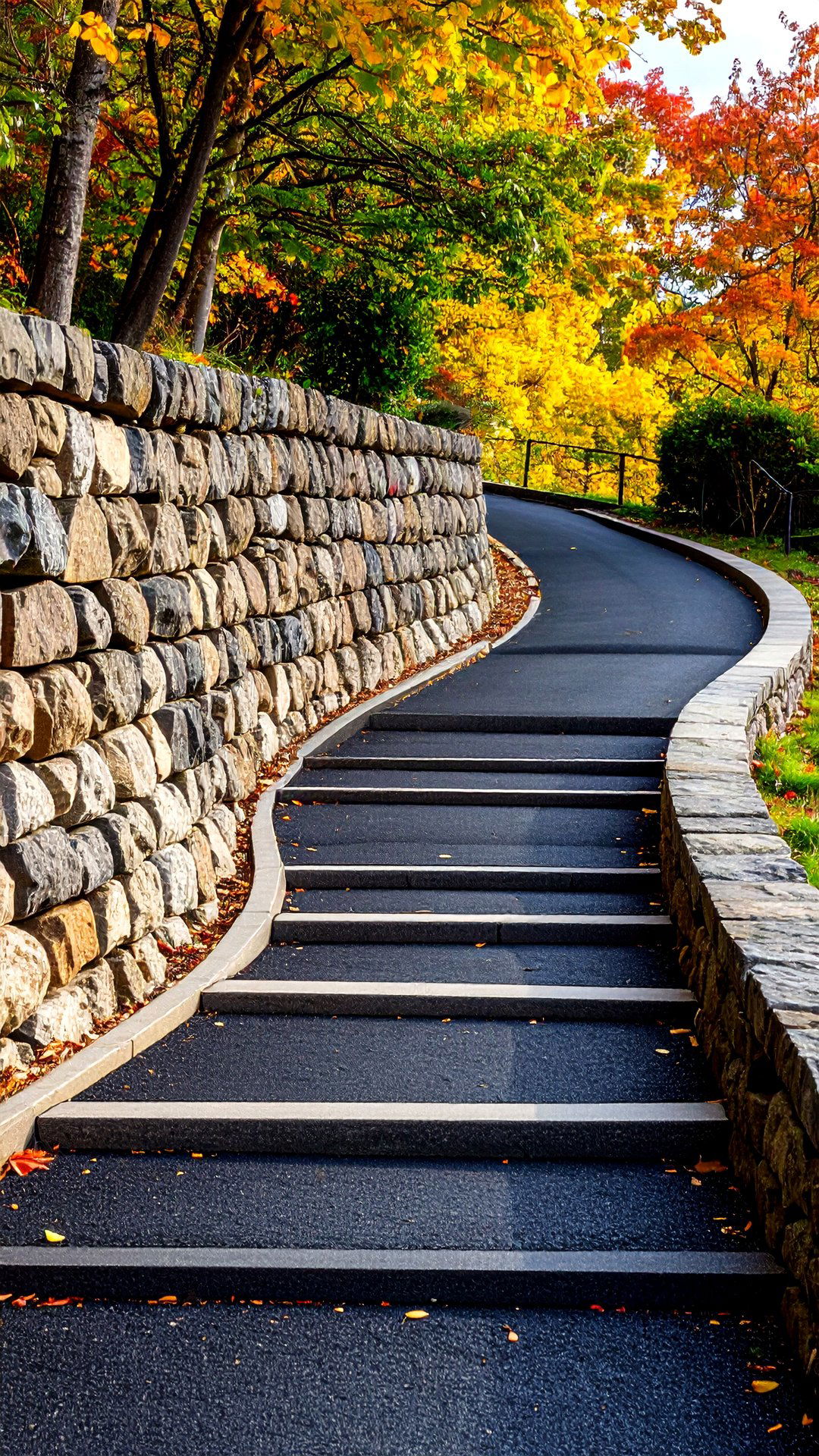 Switchback Asphalt Walkway for Steep Slopes - 25 asphalt walkway ideas