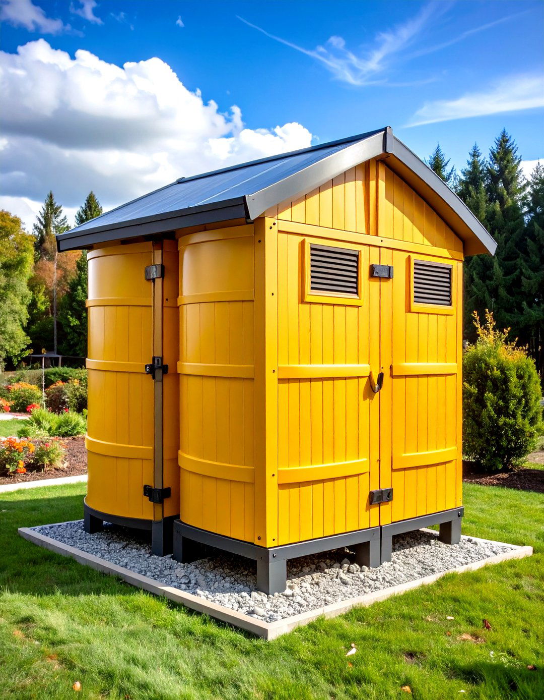 Swiveling Barrel Batch Compost Outhouse - 25 outhouse design ideas
