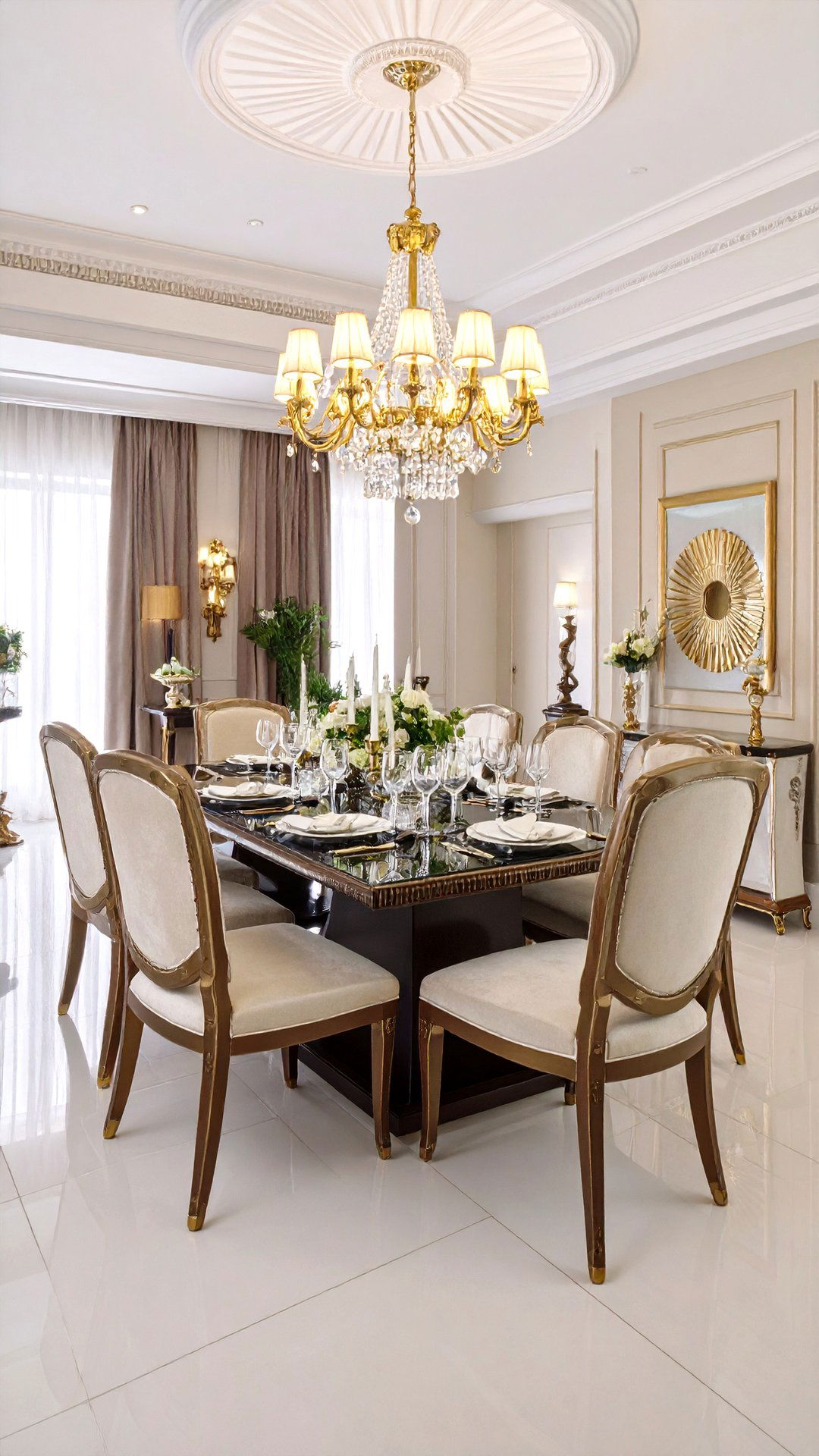 Symmetrical Art Deco Dining Room Furniture Layout - 25 art deco dining room ideas