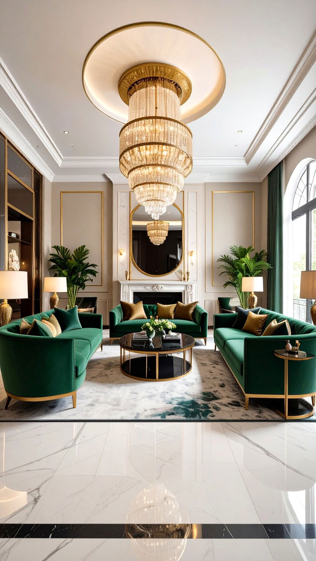 Symmetrical Furniture Layout Clarifies the Art Deco Living Room - 25 art deco living room ideas