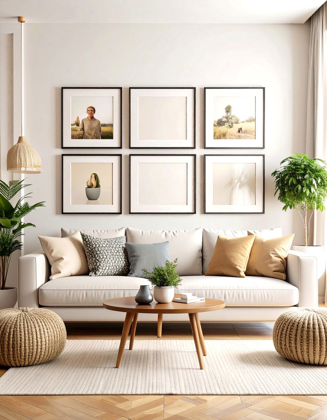 Symmetrical Grid Family Picture Wall - 25 family picture wall ideas