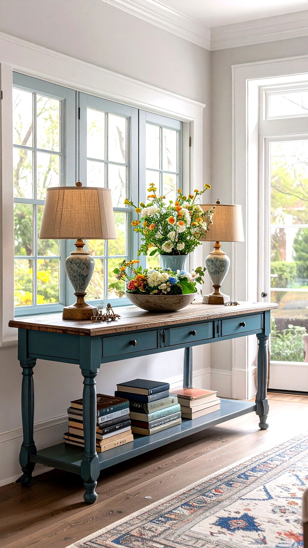 Symmetrical Lamp Pairing for Your Console Table - 25 console table decor ideas