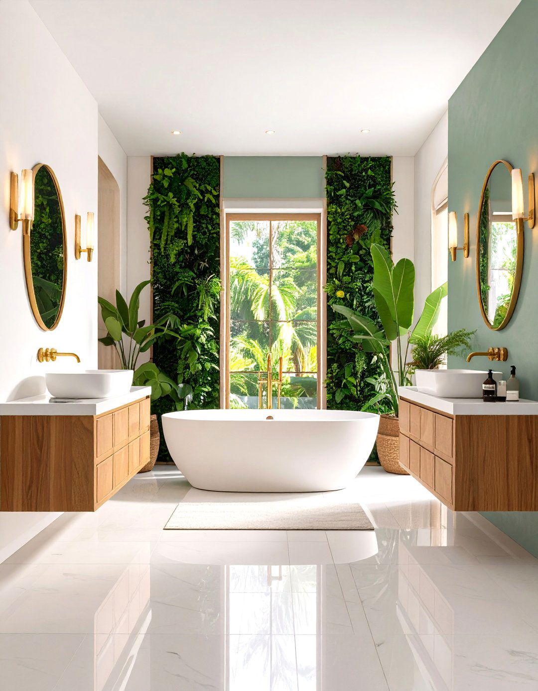 Symmetry with Paired Sconces and Accessories - 25 art deco bathroom ideas