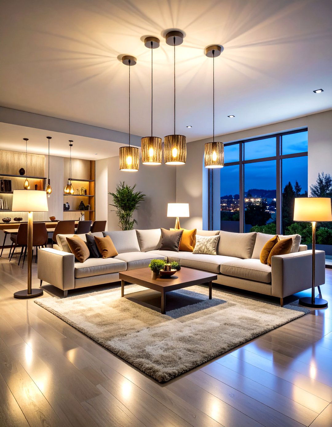 Tall Floor Lamps with Reflective Uplight - 25 basement lighting ideas