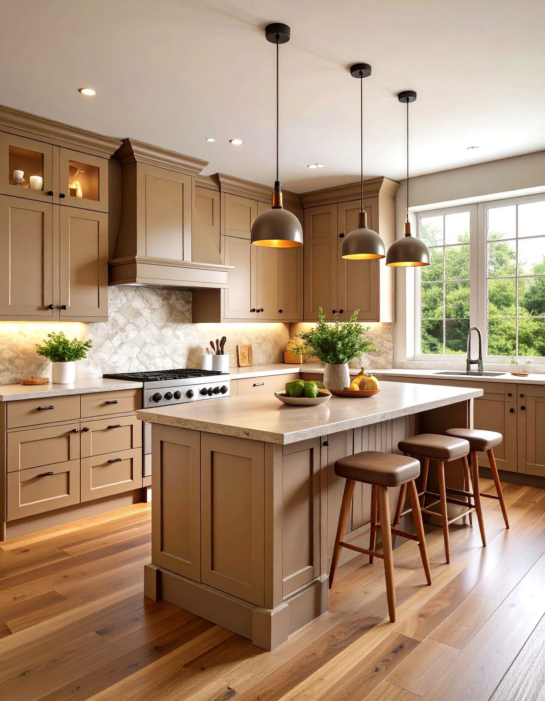Taupe Kitchen Cabinets - 25 painting kitchen cabinet ideas