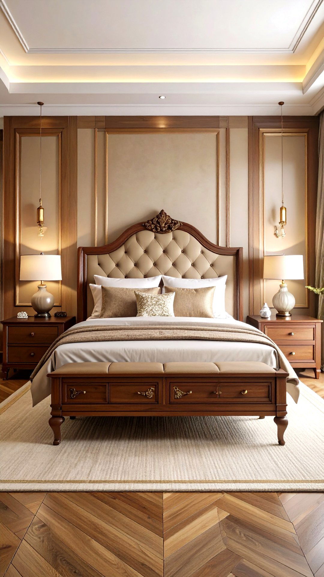 Teak Timber Statement in Asian Bedroom Furniture - 25 asian bedroom ideas