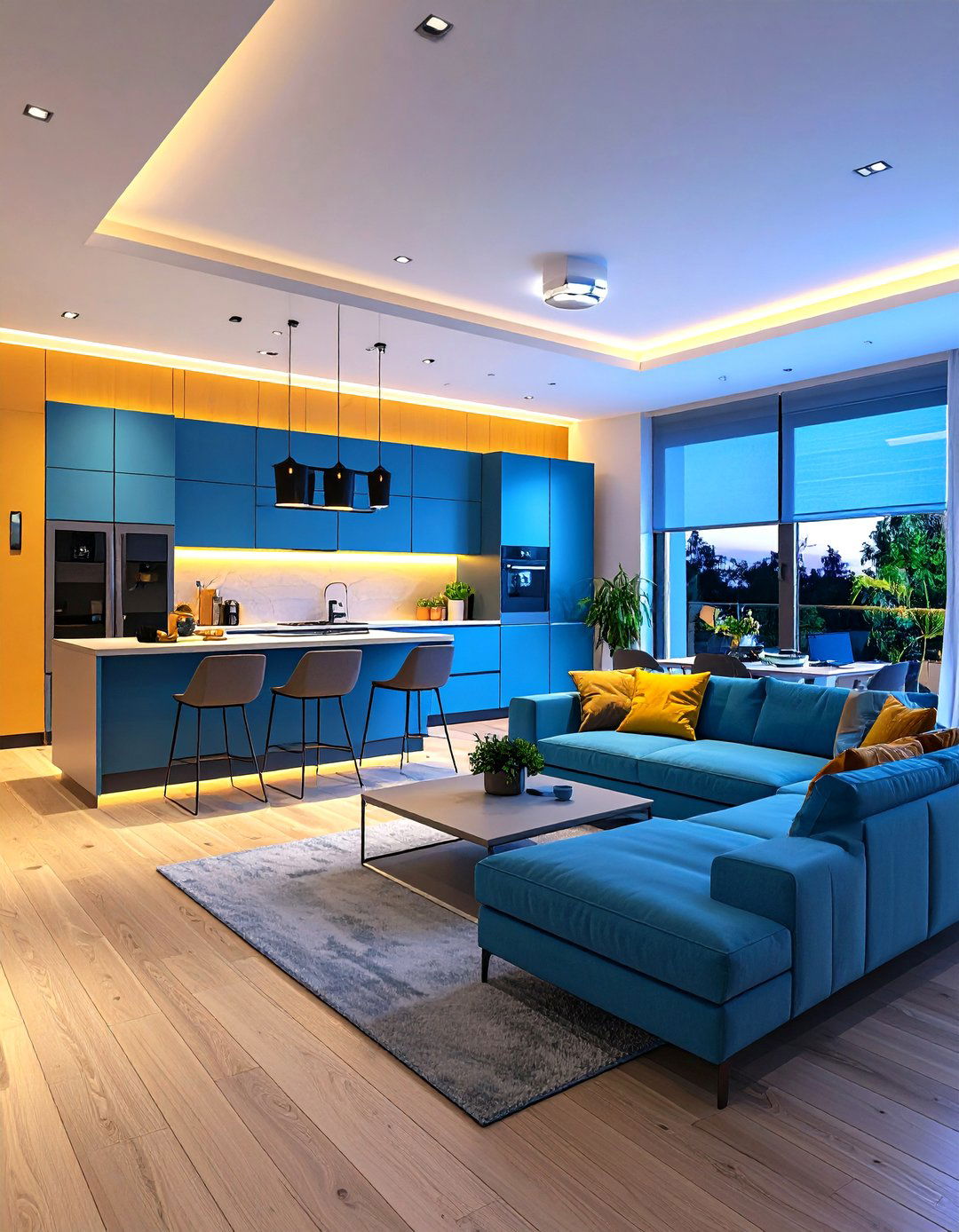 Tech Integrated Smart Home - 25 open kitchen living room ideas
