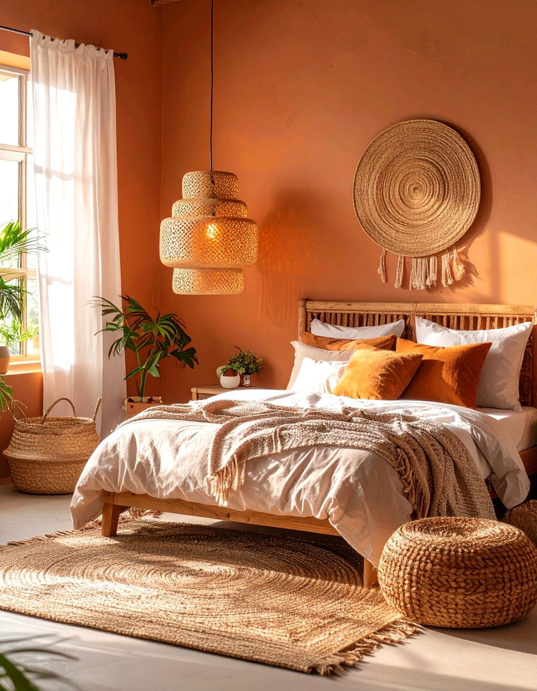 Terracotta Bedroom Lighting That Deepens the Glow - 25 Terracotta Bedroom Ideas