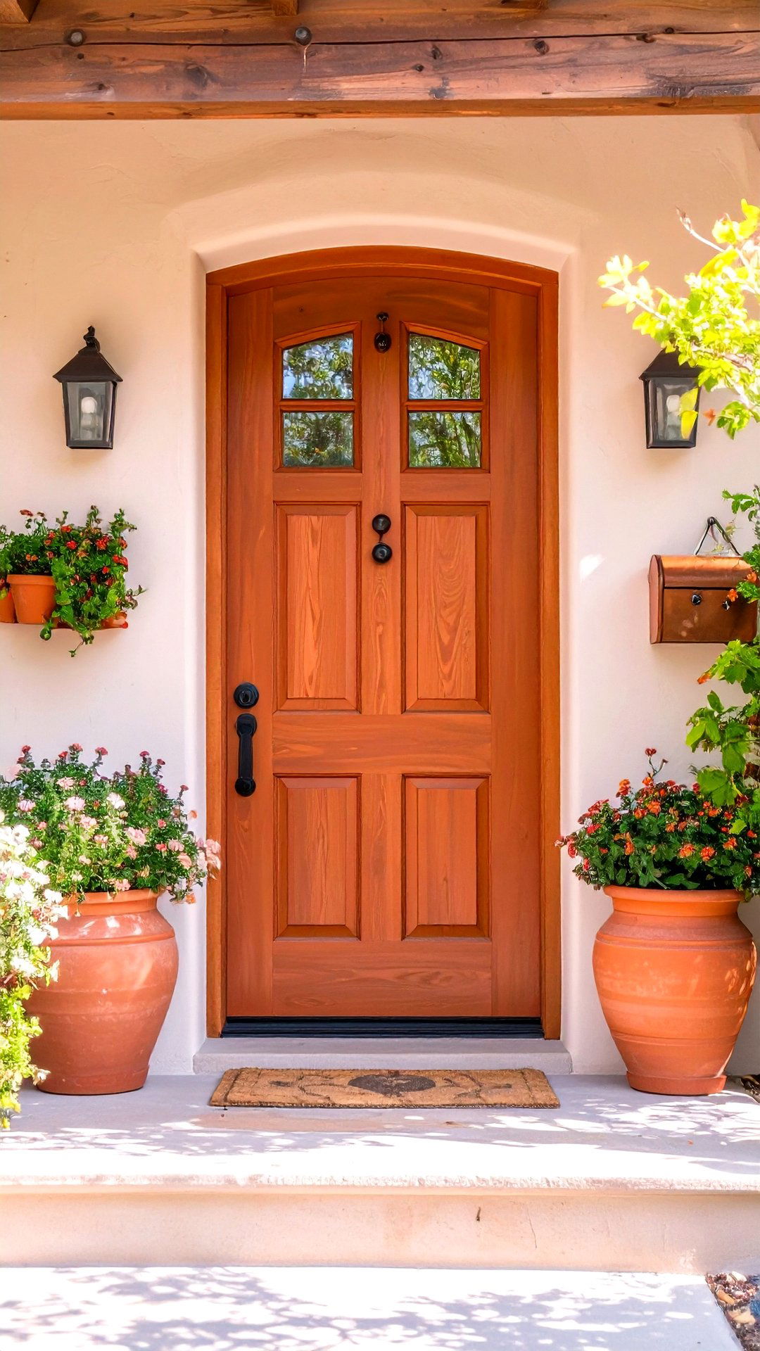 Terracotta Clay Cedar Front Door - 25 cedar front door colors ideas