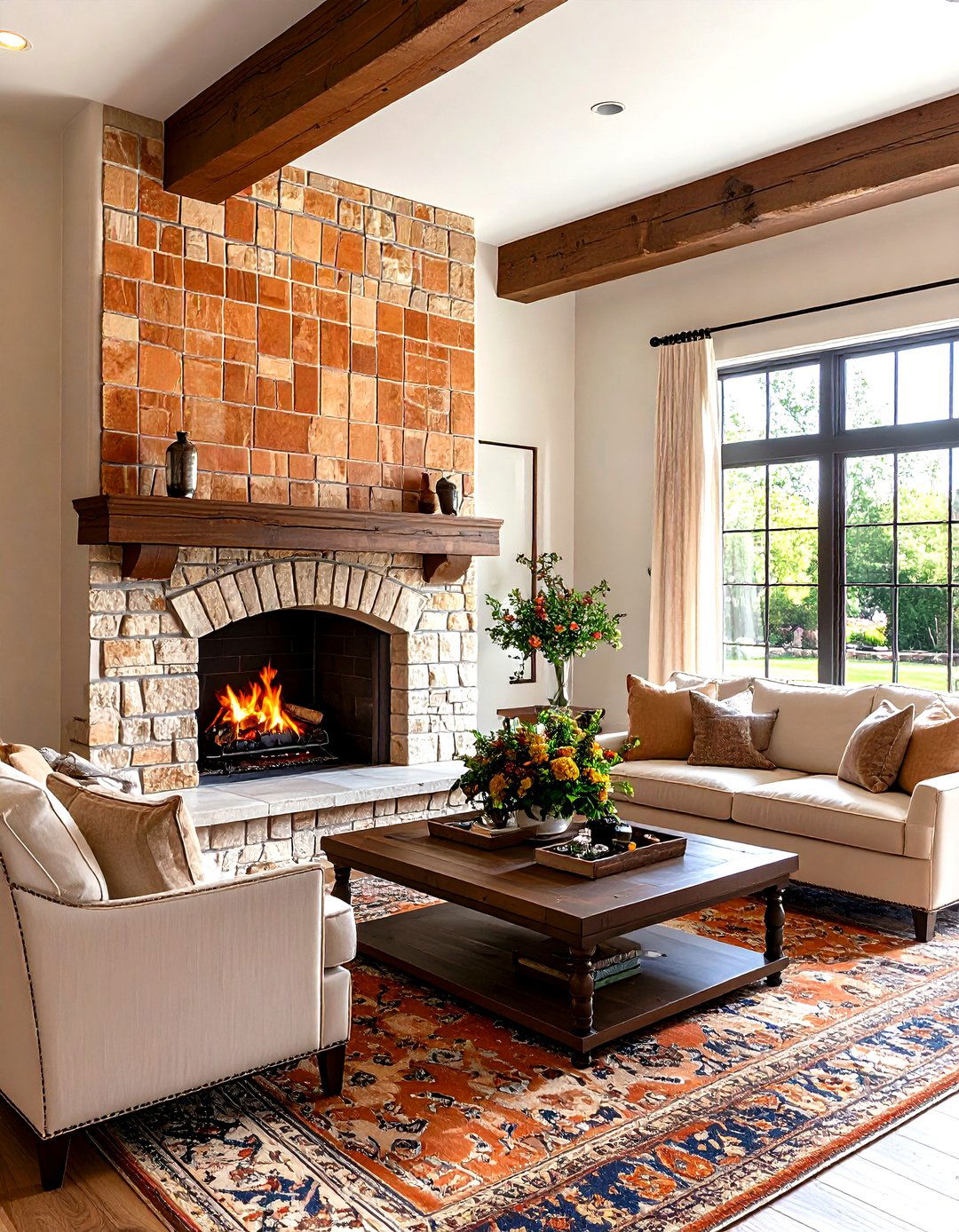 Terracotta Tile Fireplace Backsplash Radiates Mediterranean Warmth - 25 fireplace backsplash ideas