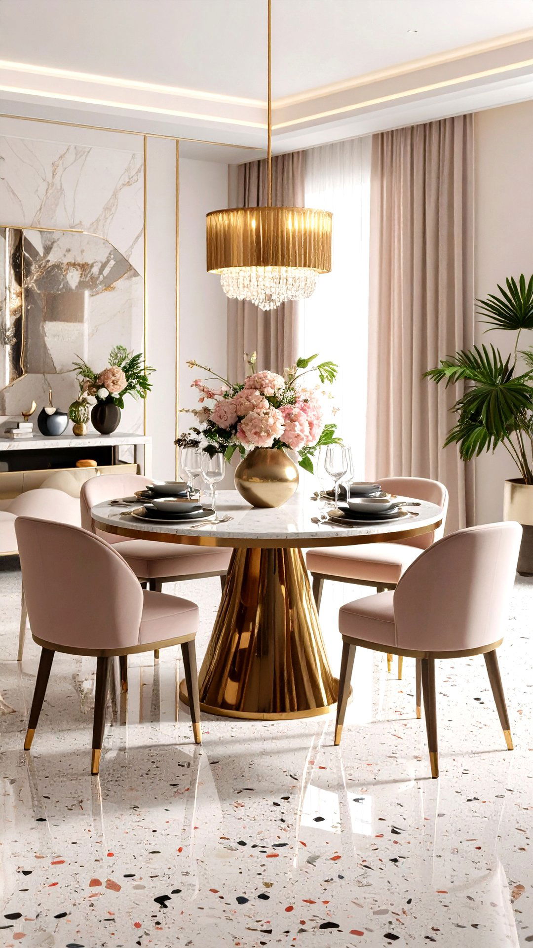 Terrazzo Flooring Updates an Art Deco Dining Room - 25 art deco dining room ideas