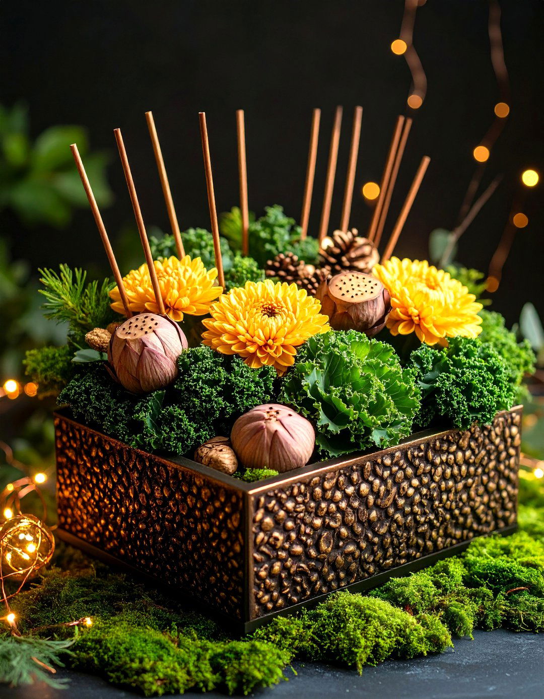 Textured Seed Pod Accents - 25 fall flower box ideas