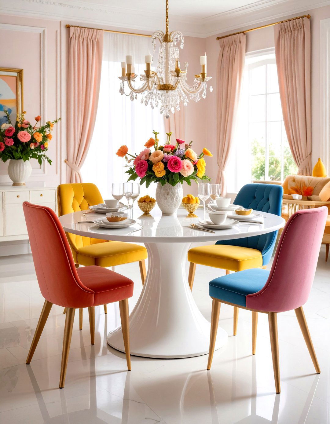 The Tulip Pedestal Table Clears Visual Clutter - 25 70s dining room design ideas
