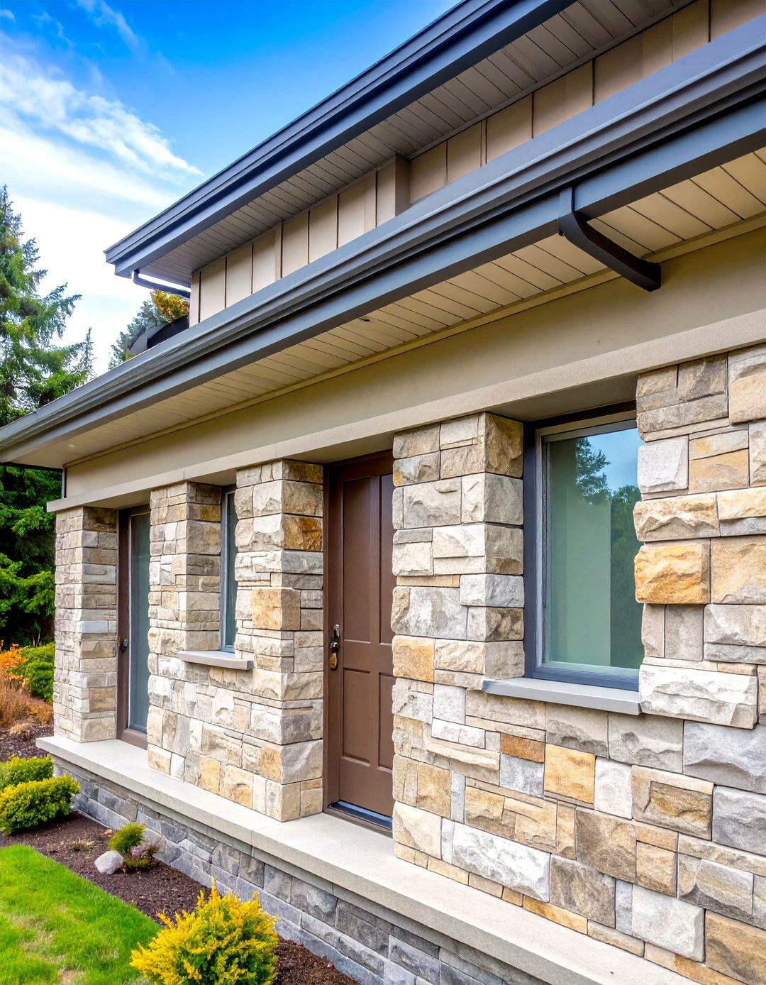 Thin Stone Veneer Exterior Wainscoting as a Lightweight Upgrade - 25 exterior wainscoting ideas