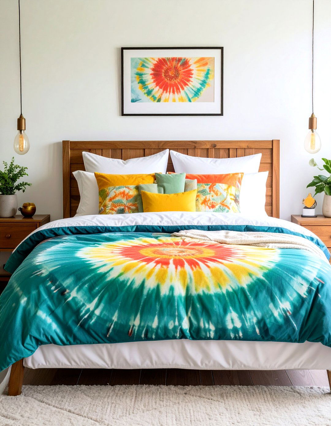 Tie Dye Bedding Burst in a s Bedroom - 25 90s bedroom decor ideas