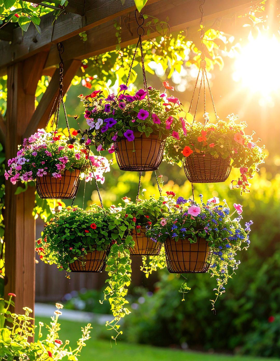 Tiered Hanging Basket Plant Stand - 25 outdoor plant stand ideas