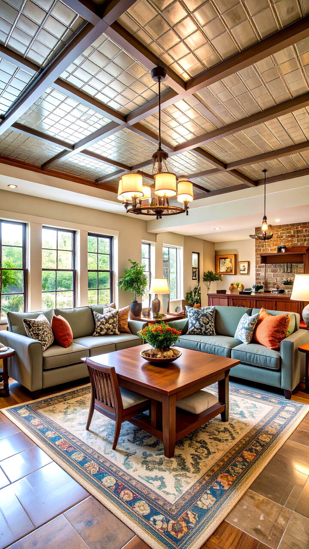 Tin Look PVC Grid Accent Ceiling on a Budget - 25 accent ceiling ideas
