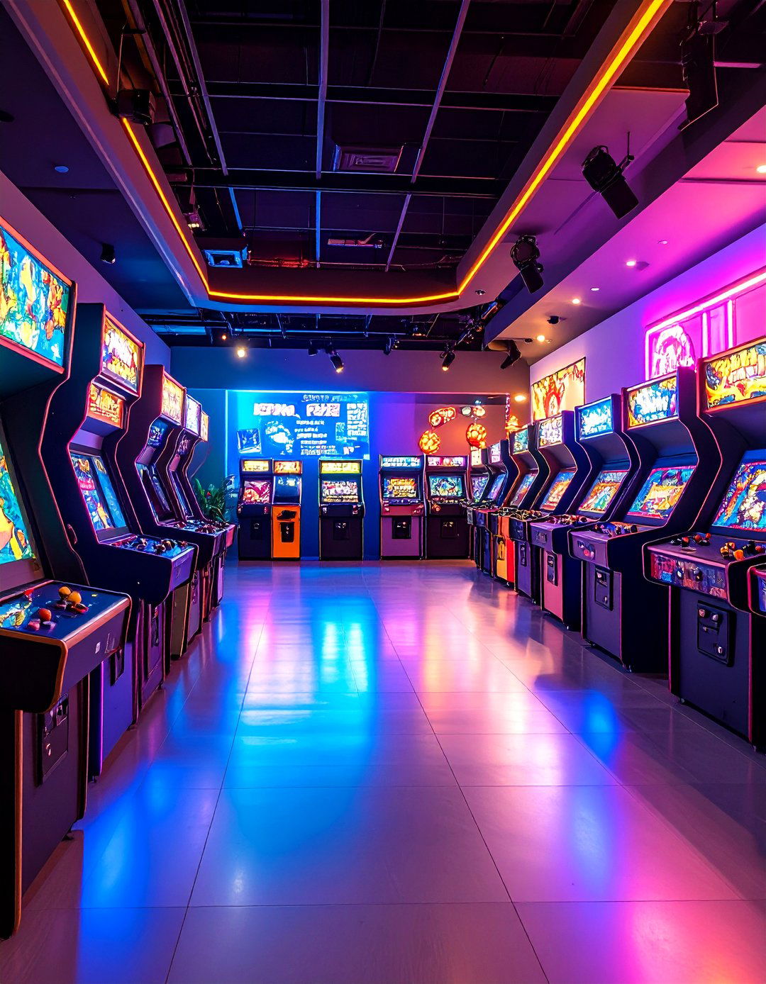 Tournament Style Arcade Room with Digital Scoreboard - 25 arcade room ideas