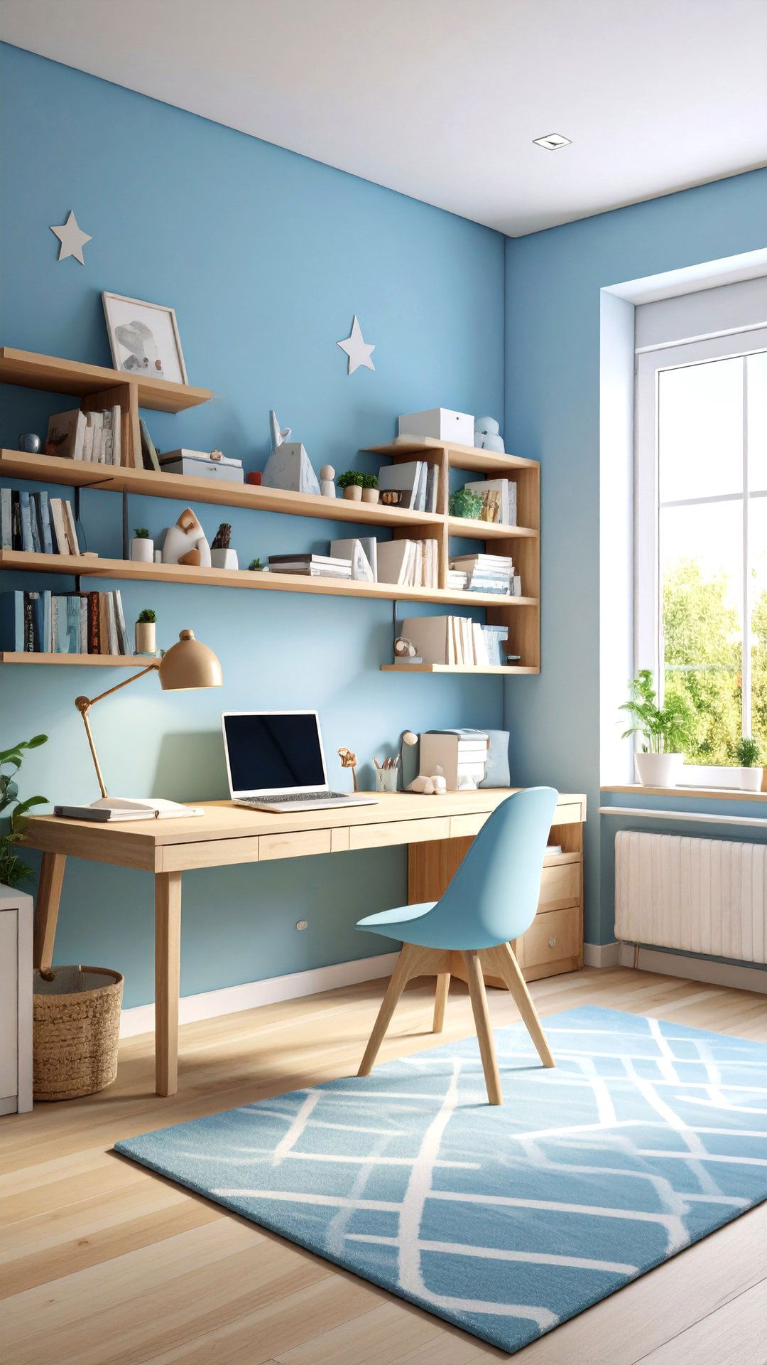 Tranquil Sky Blue Study Nook Boys Room Paint - 25 boys room paint ideas