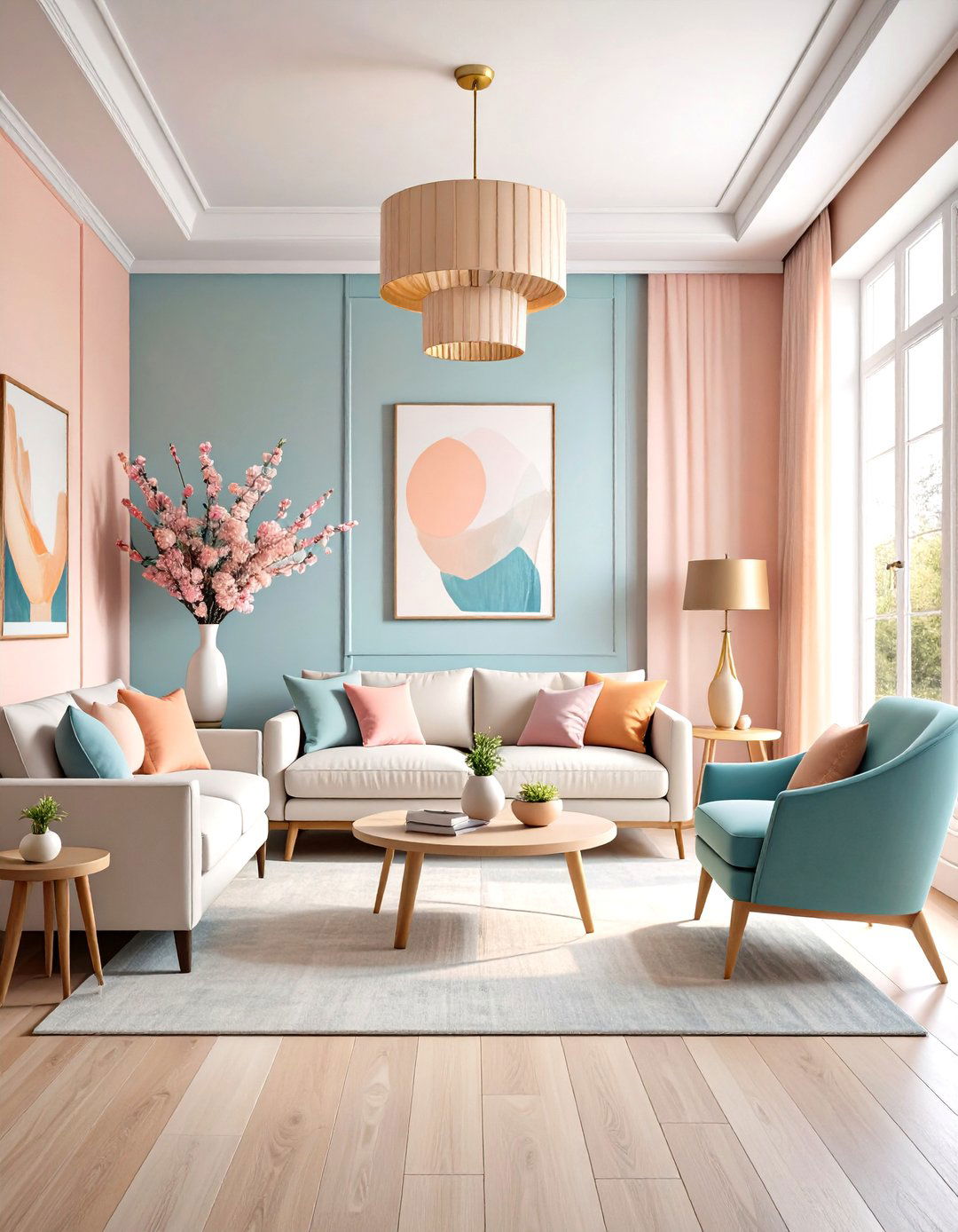 Treat Pastels as Modern Neutrals - 25 pastel living room ideas