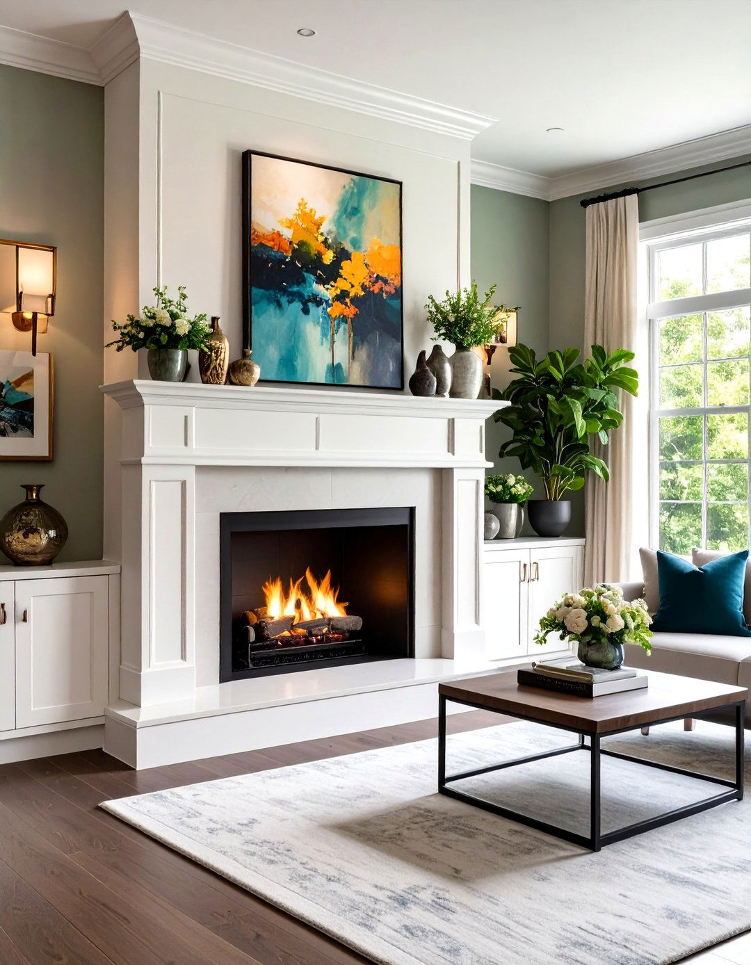 Treat the Mantel as a Gallery Rail - 25 off-center fireplace ideas