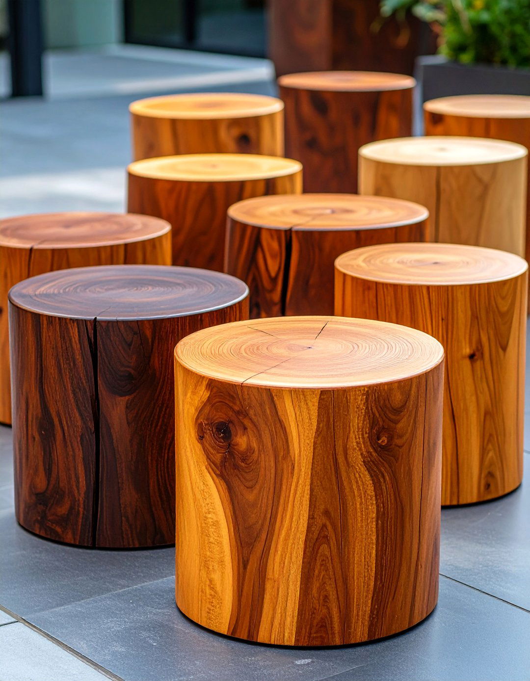 Tree Stump Stool Outdoor Seating With Natural Flair - 25 outdoor seating ideas