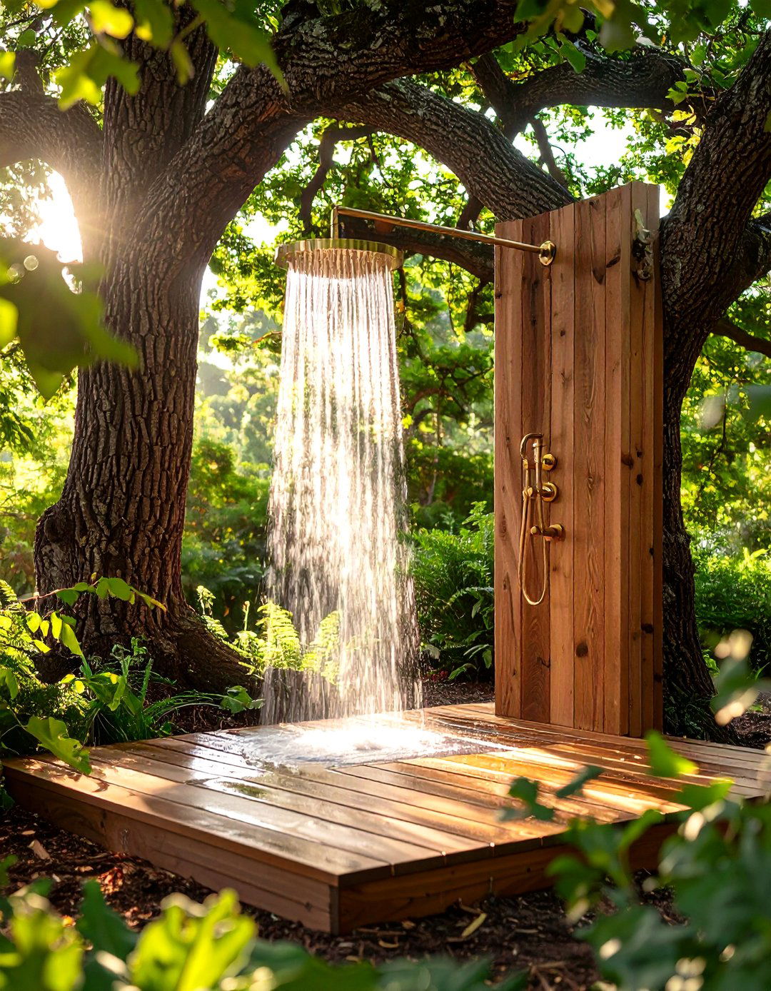 Tree Trunk Embrace Outdoor Shower - 25 outdoor shower ideas