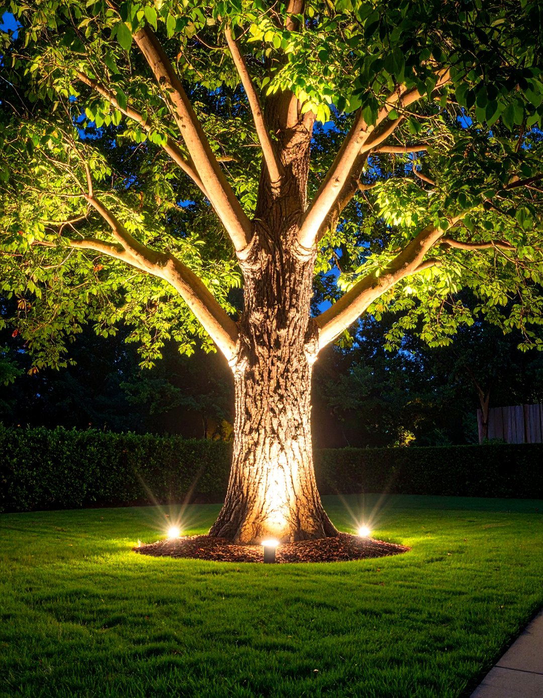 Tree Uplighting Outdoor Lighting to Highlight Canopy - 25 outdoor lighting ideas