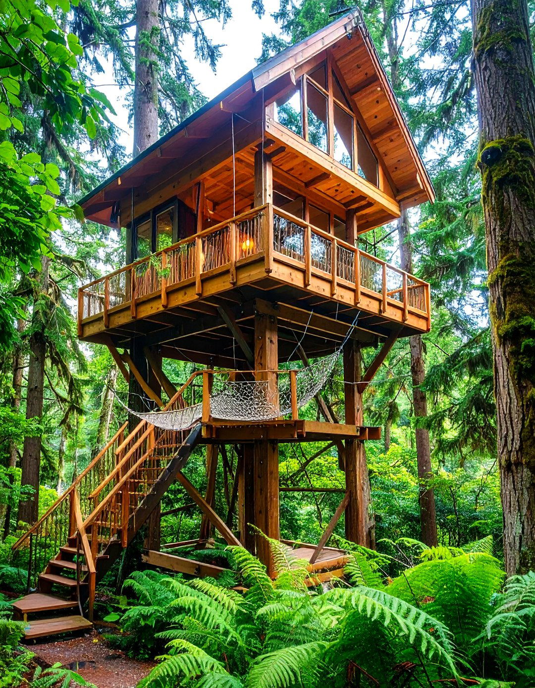 Treehouse Style Elevated A Frame with Balcony - 25 a frame house with balcony