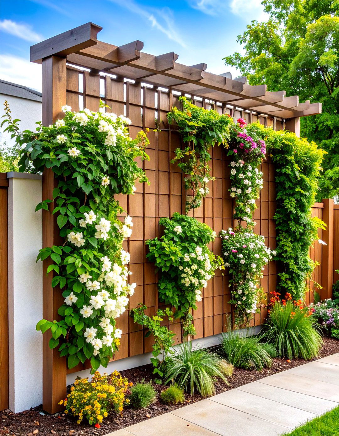 Trellis Panel Outdoor Wall Decor for Climbers - 25 outdoor wall decor ideas