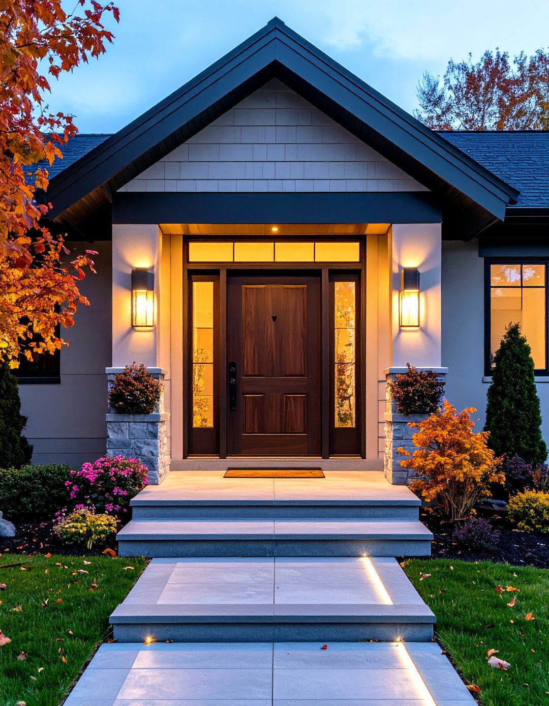 Trim with Built In LED Accent Lighting - 25 exterior door trim ideas