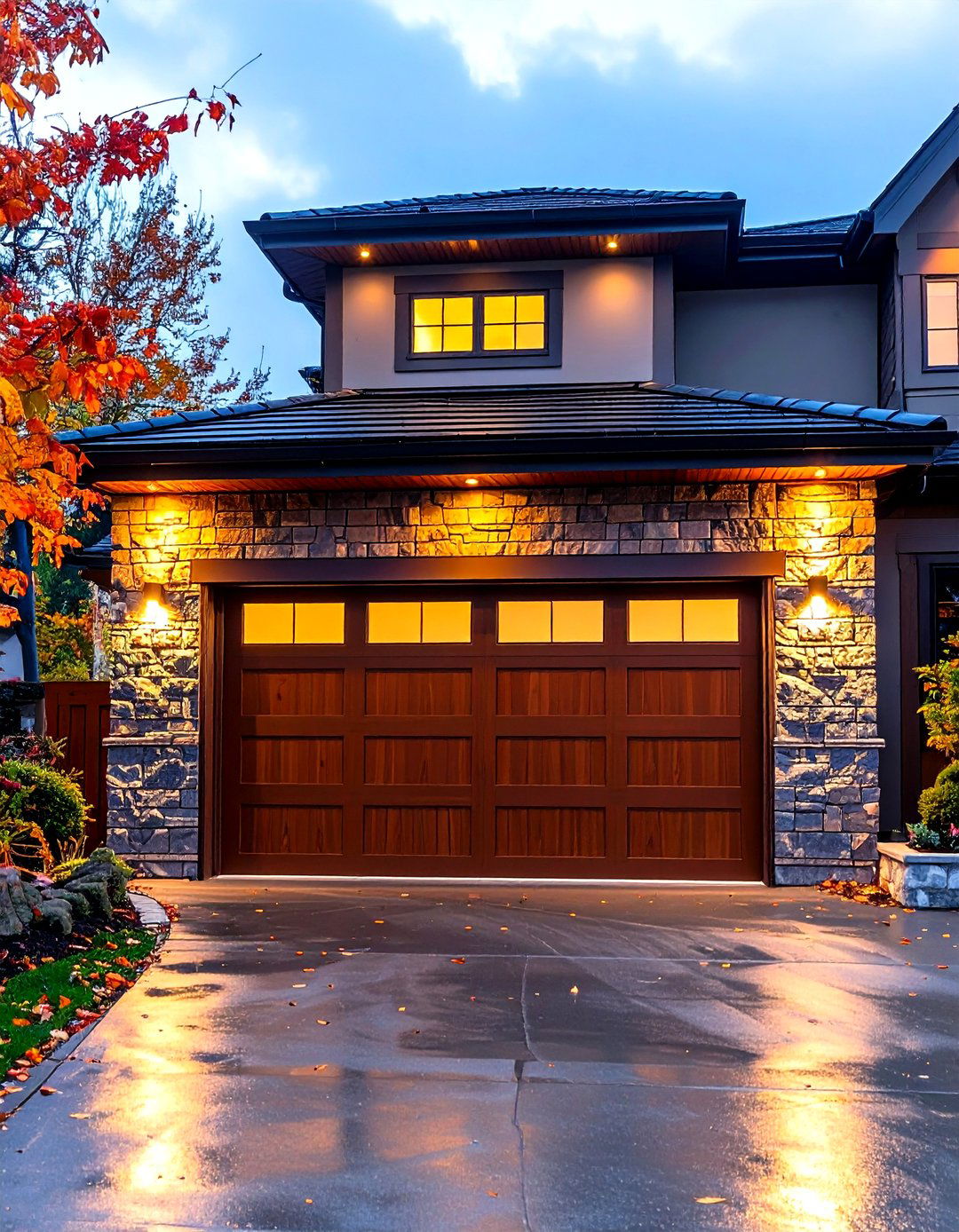Trim with Integrated LED Lighting - 25 exterior garage door trim ideas
