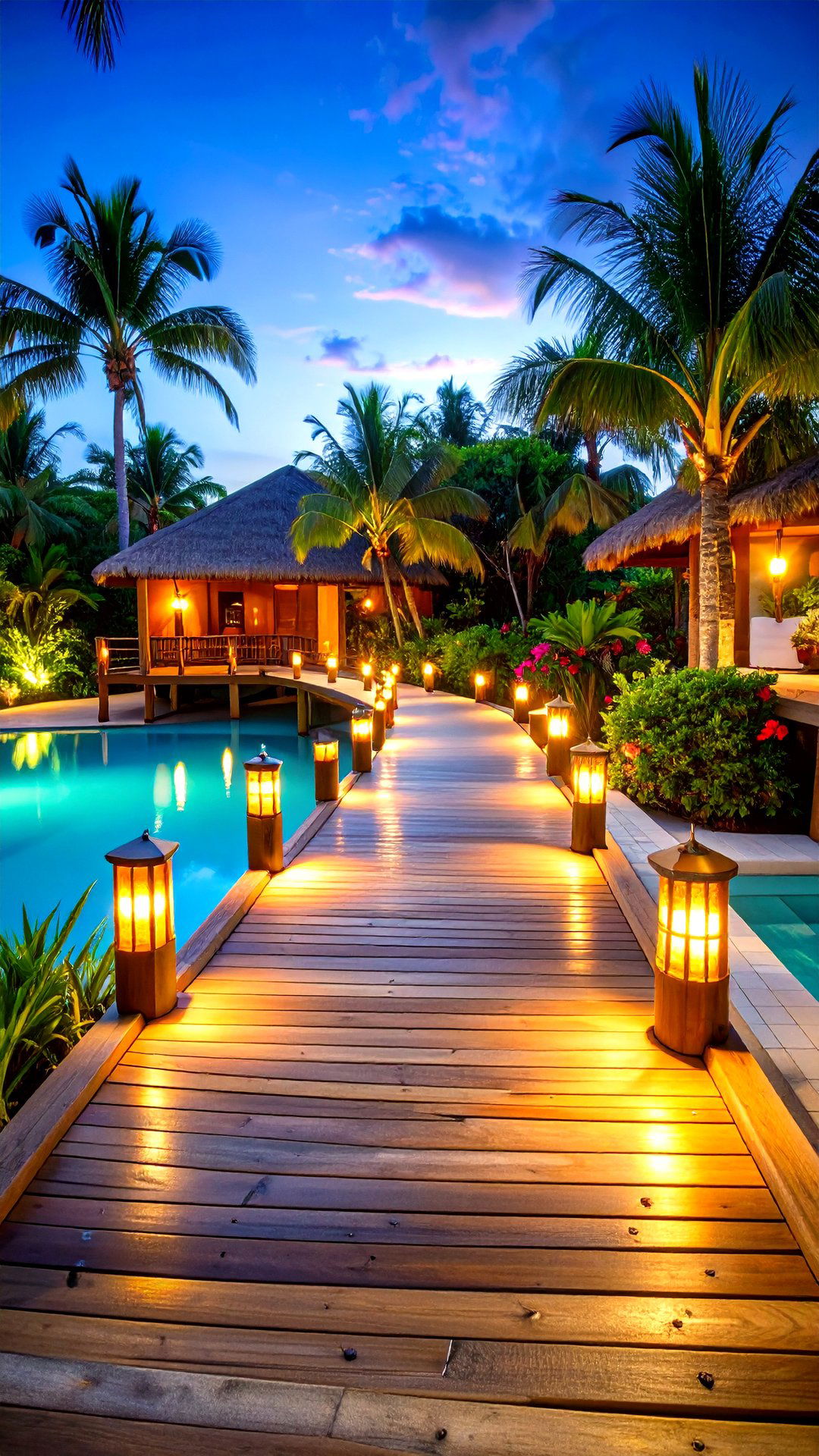 Tropical Bamboo Platform Walkway - 25 above ground pool walkway ideas