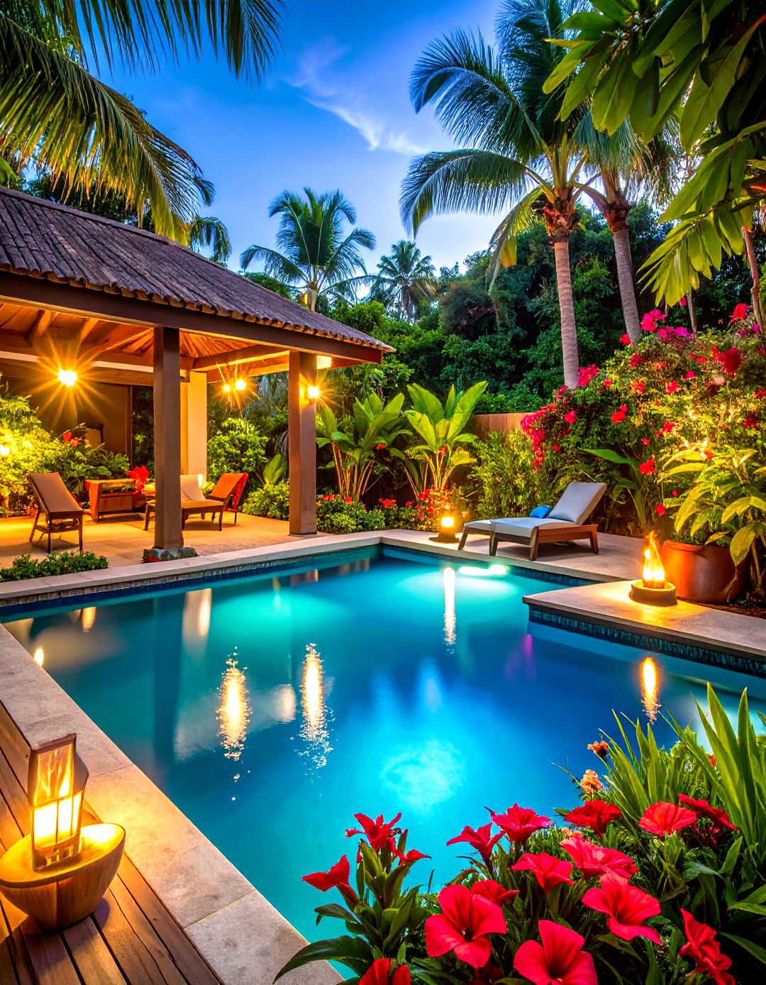 Tropical Privacy Planting for an Above Ground Pool - 25 above ground pool landscaping ideas