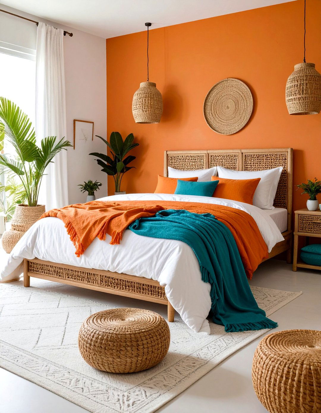 Tropical Turquoise Contrast - 25 orange bedroom ideas