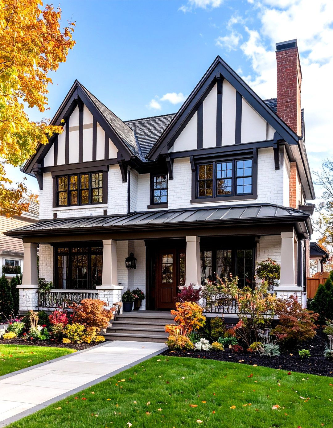 Tudor Revival Painted Brick Home - 25 painted brick houses