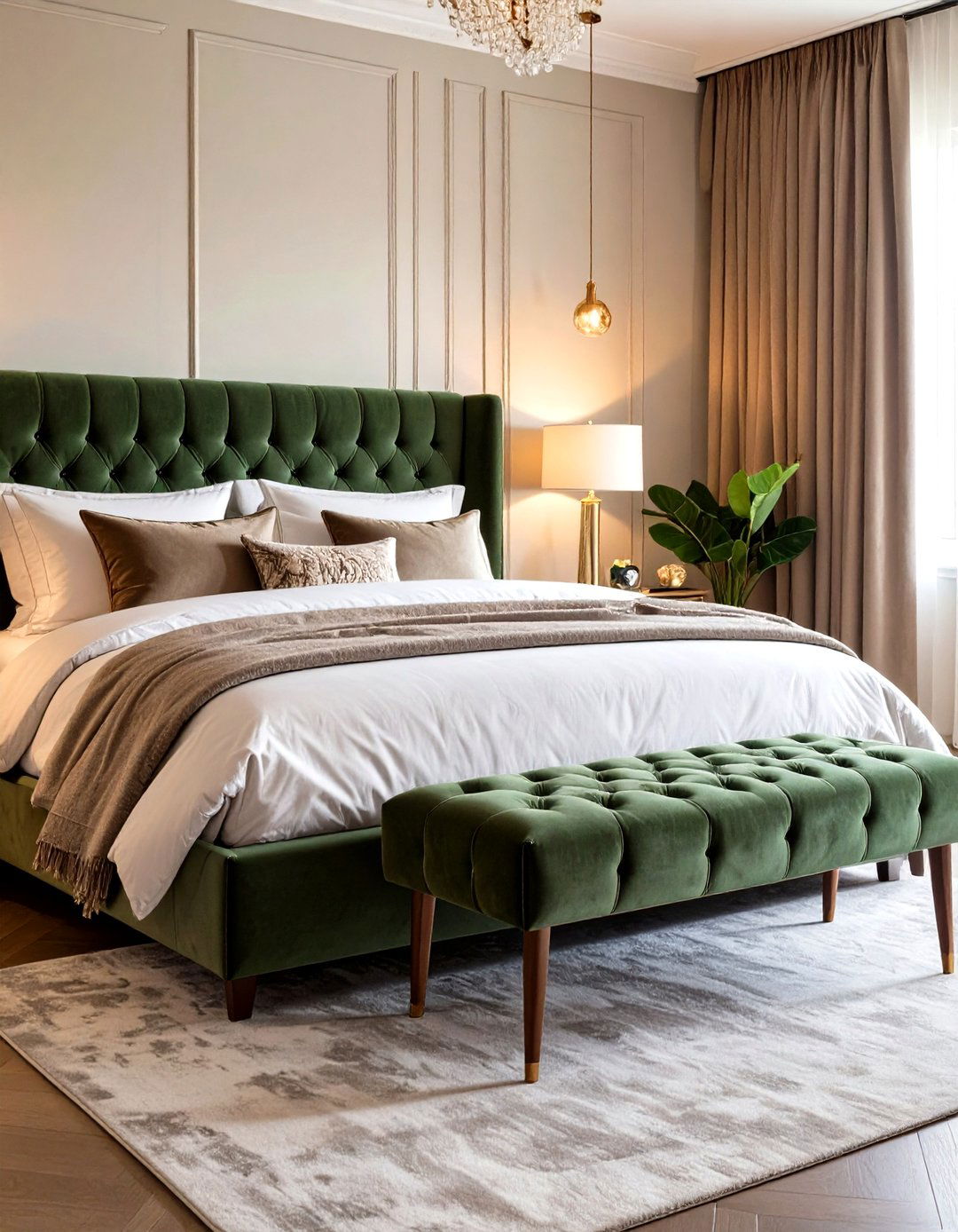 Tufted Bench at the Beds End - 25 parisian themed bedroom ideas