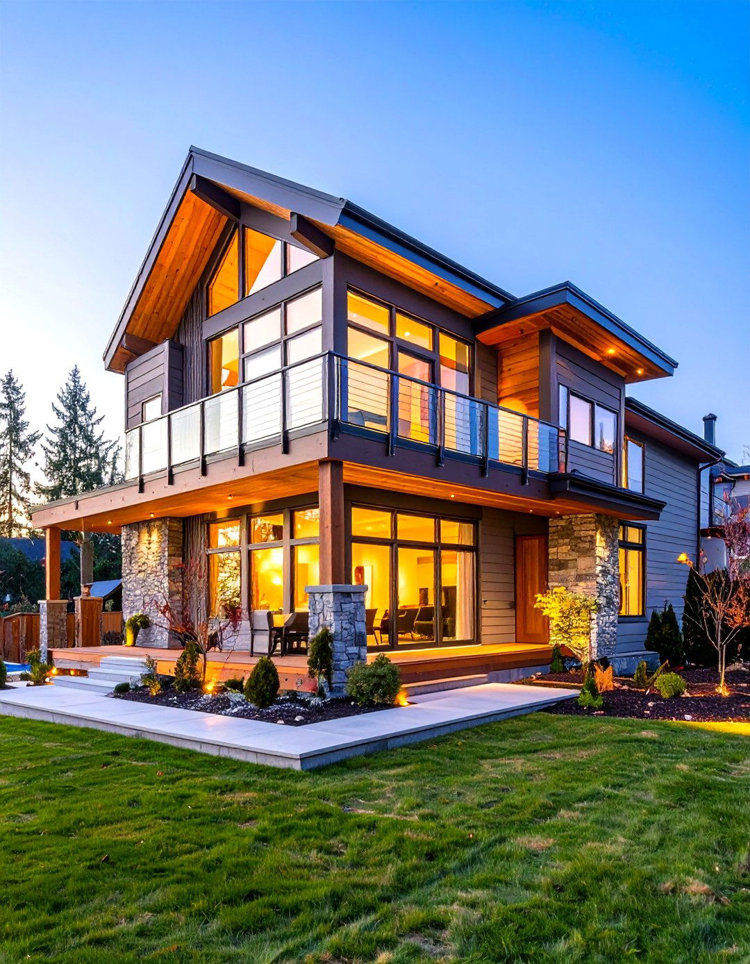 Two Story Staggered Balcony A Frame - 25 a frame house with balcony