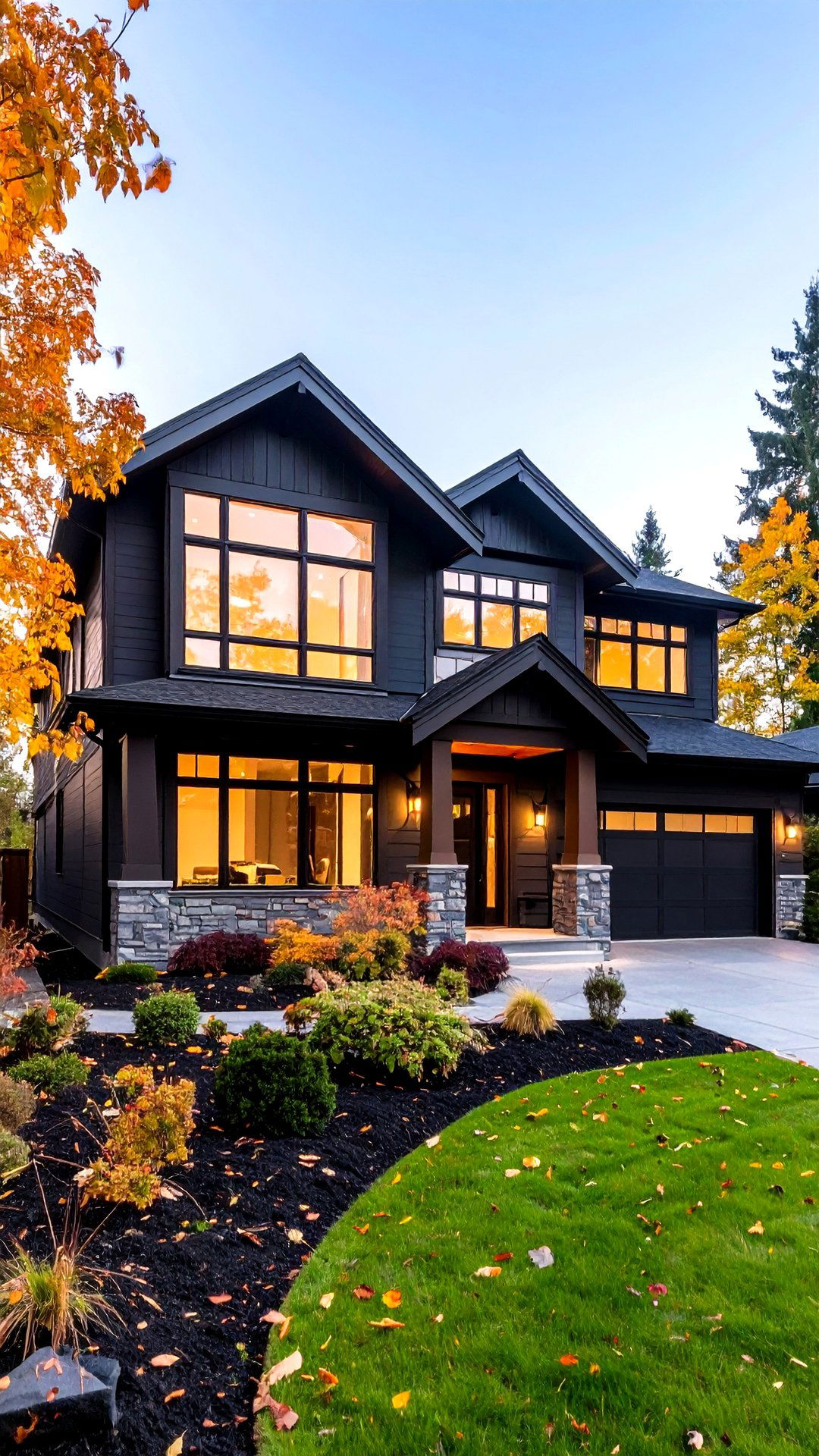 Two Tone Black and Charcoal Blending - 25 black house exteriors & paint colors