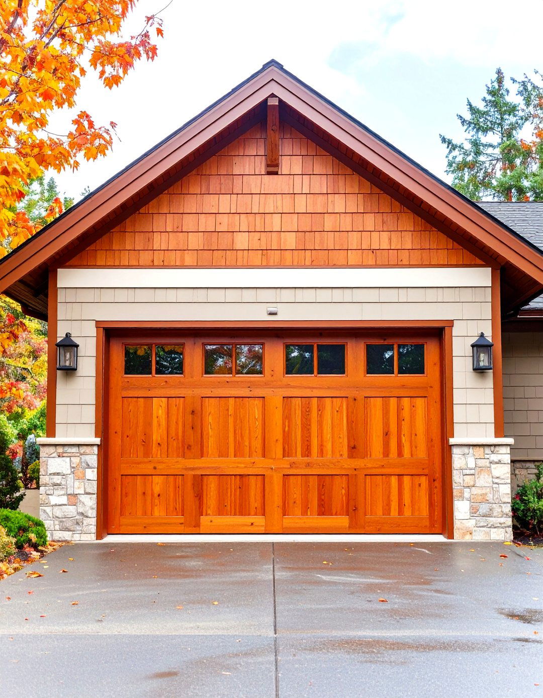 Two Tone Layered Garage Door Trim - 25 exterior garage door trim ideas