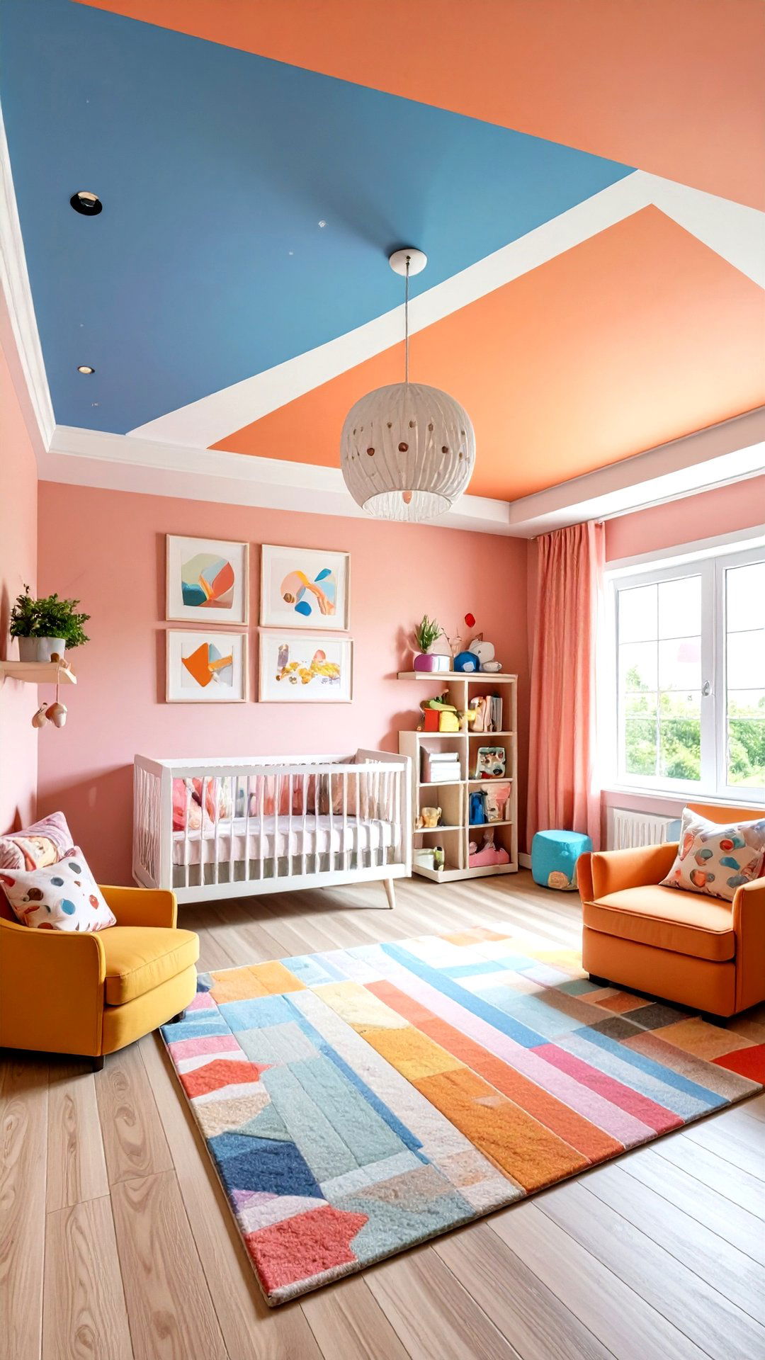 Two Tone Painted Accent Ceiling Adds Subtle Geometry - 25 accent ceiling ideas