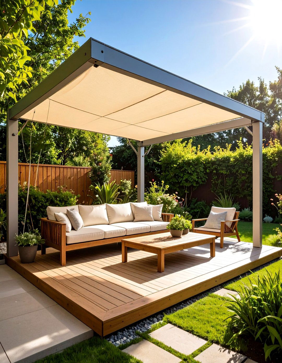 UV Blocking Patio Shade Sail - 25 patio decor ideas