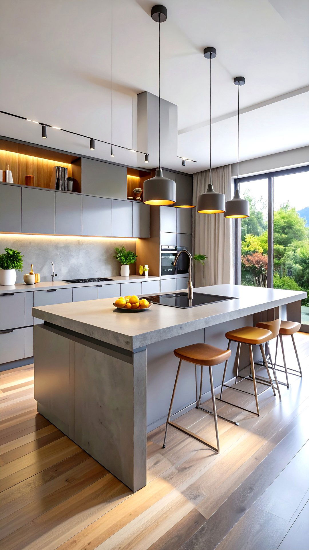 Ultra Thin GFRC Concrete Countertop with Floating Effect - 25 concrete countertop ideas