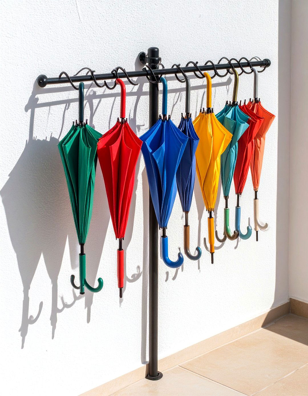 Umbrella Drying Rack for Compact Yards - 25 outdoor laundry area design ideas