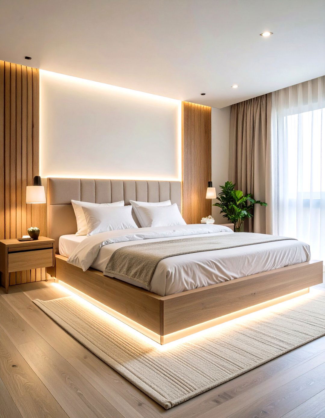 Under Bed LED Light Strips for Floating Frame - 25 aesthetic room ideas with led lights