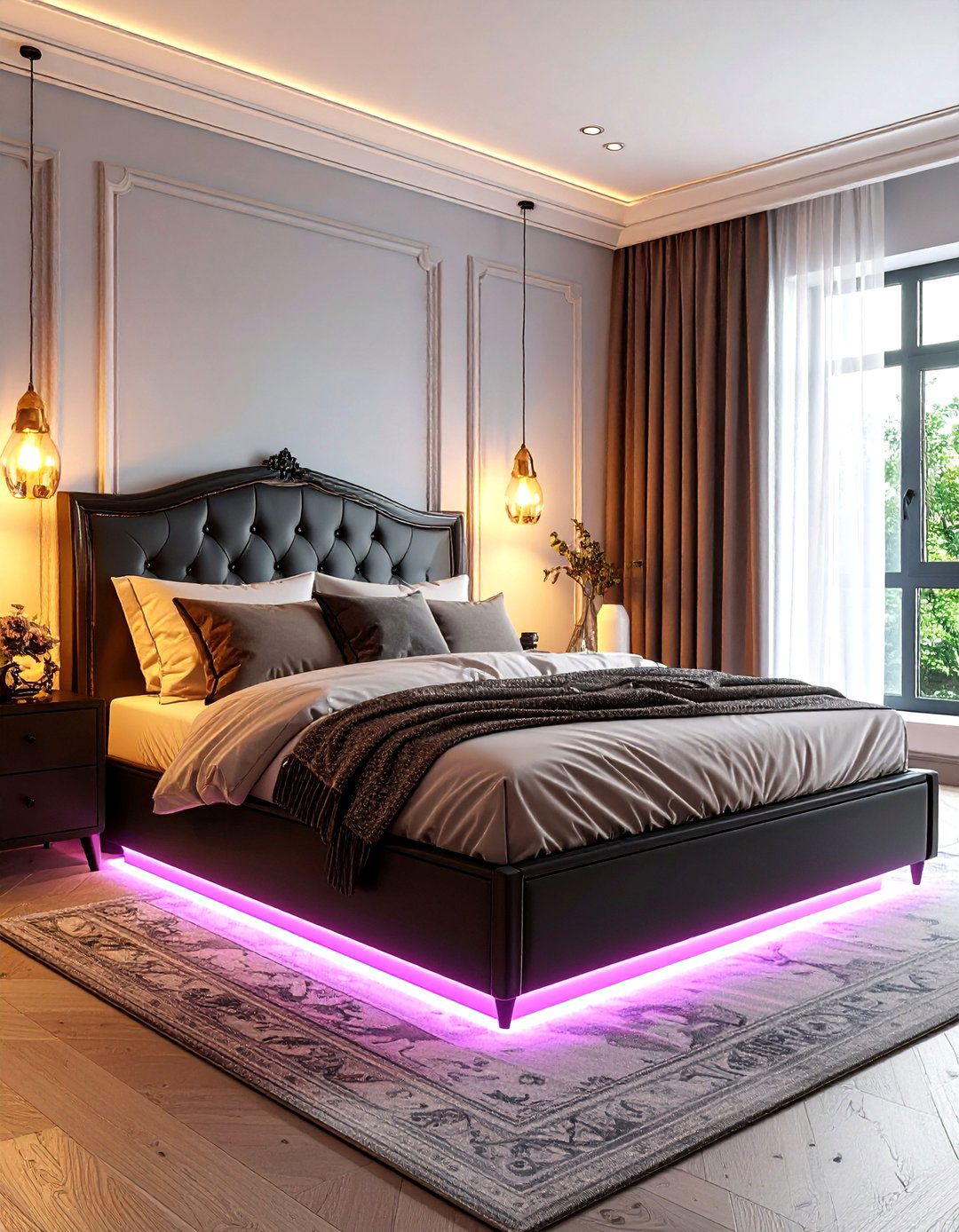 Under Bed Violet LED Glow - 25 pastel goth bedroom ideas