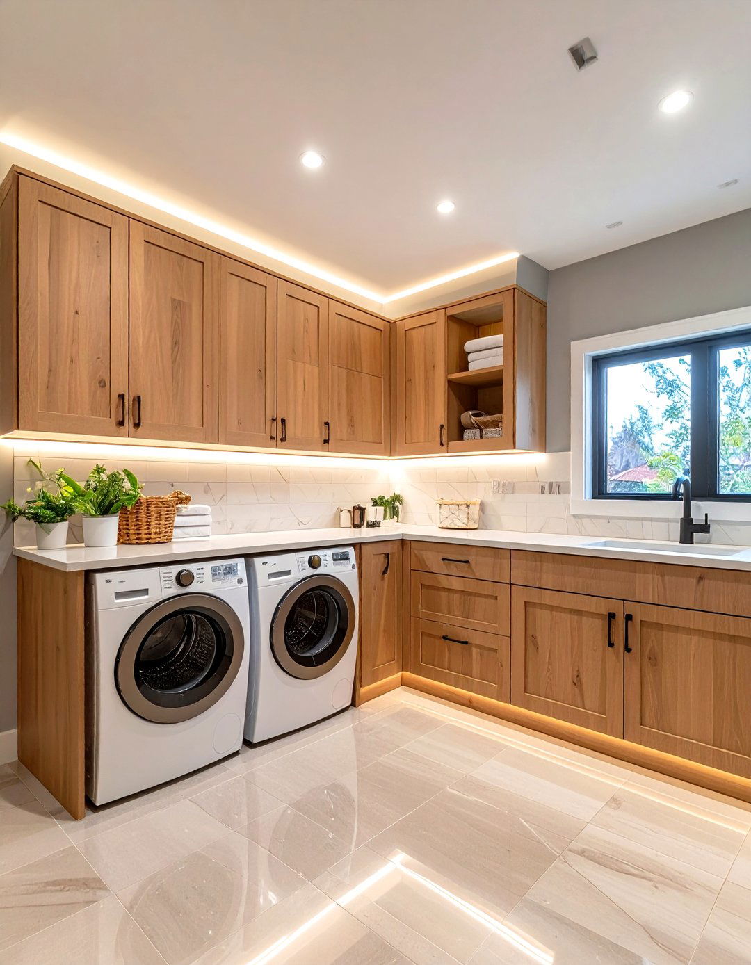 Under Cabinet Ambient Lighting Laundry Room - 25 dark & moody laundry room ideas